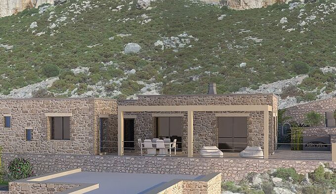 Stone made house at Kasteli 106 sqm